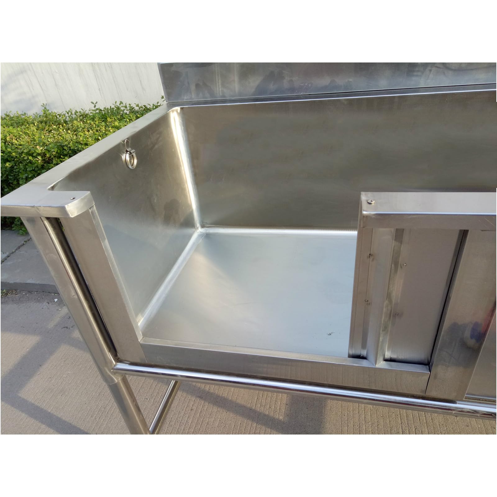 Vasca da Bagno per toelettatura Cani di Grandi Dimensioni, Vasca da Bagno Professionale in Acciaio Inox per toelettatura Cani, Vasca per toelettatura Cani,47in/120cm