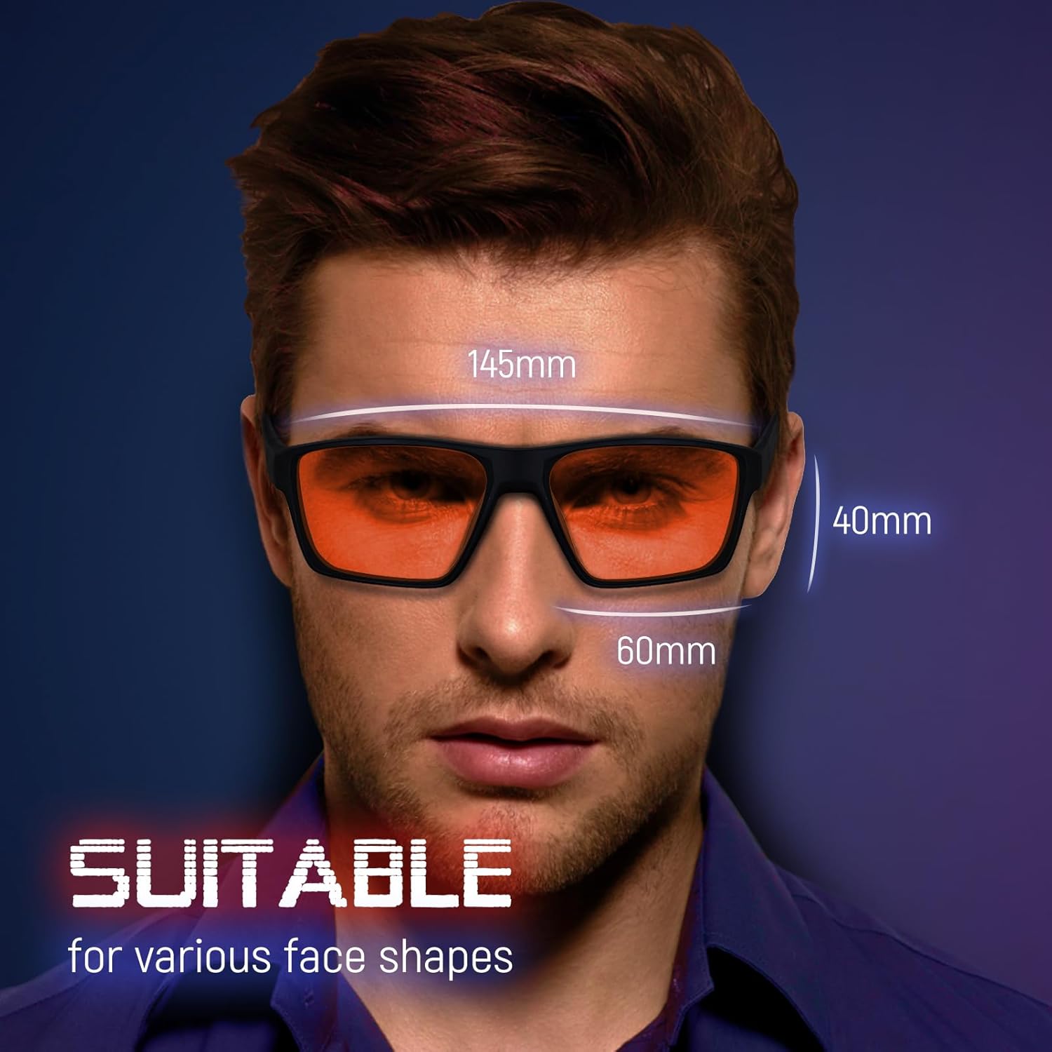 Blue Light Gaming Glasses for Men & Women, Anti Harmful Blue Light for Computer & Gaming, Amber Lenses Anti Eyestrain - Image 2