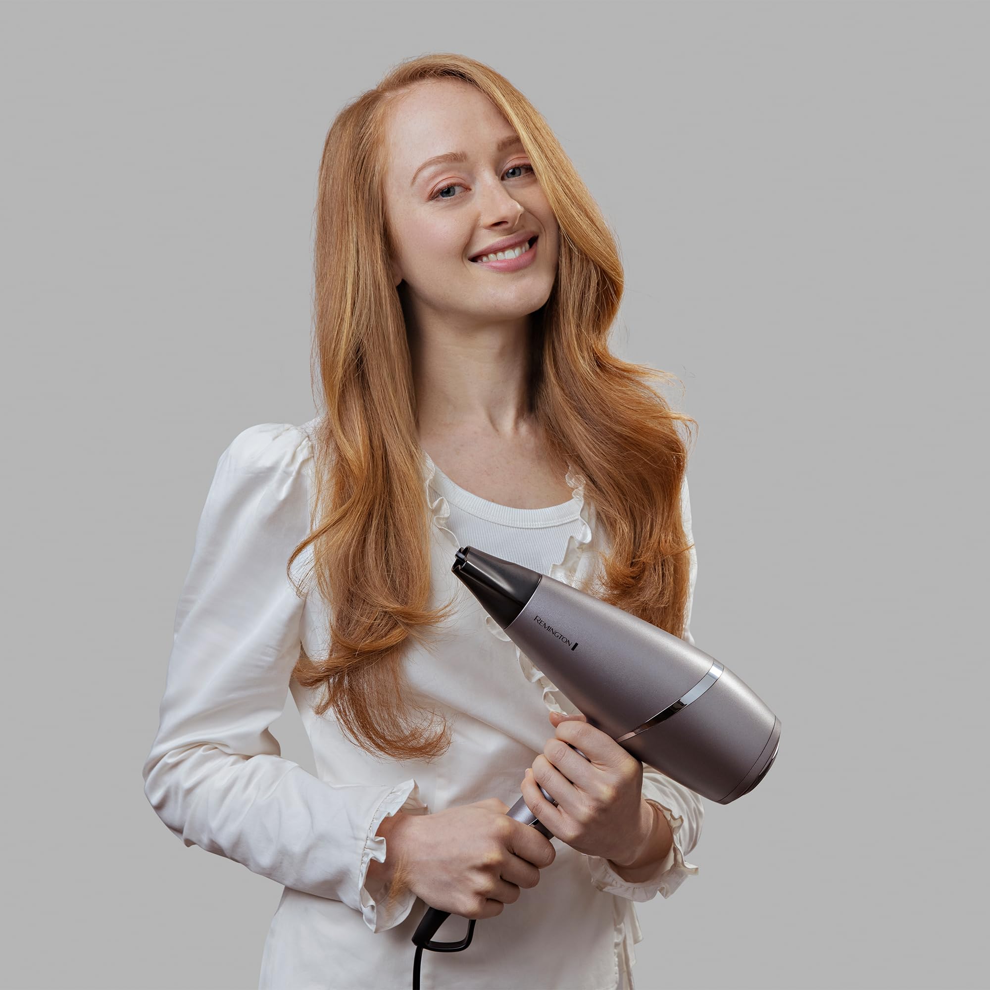 Remington Hair Dryer [3 Attachments: Diffuser & 2 Concentrators, Intelligent StyleAdapt™ Adjusts Heat to Hair] PROluxe You (Ionic & Diamond-Ceramic Coating, Fast Dry, Smooth Finish, 2400W) AC9800