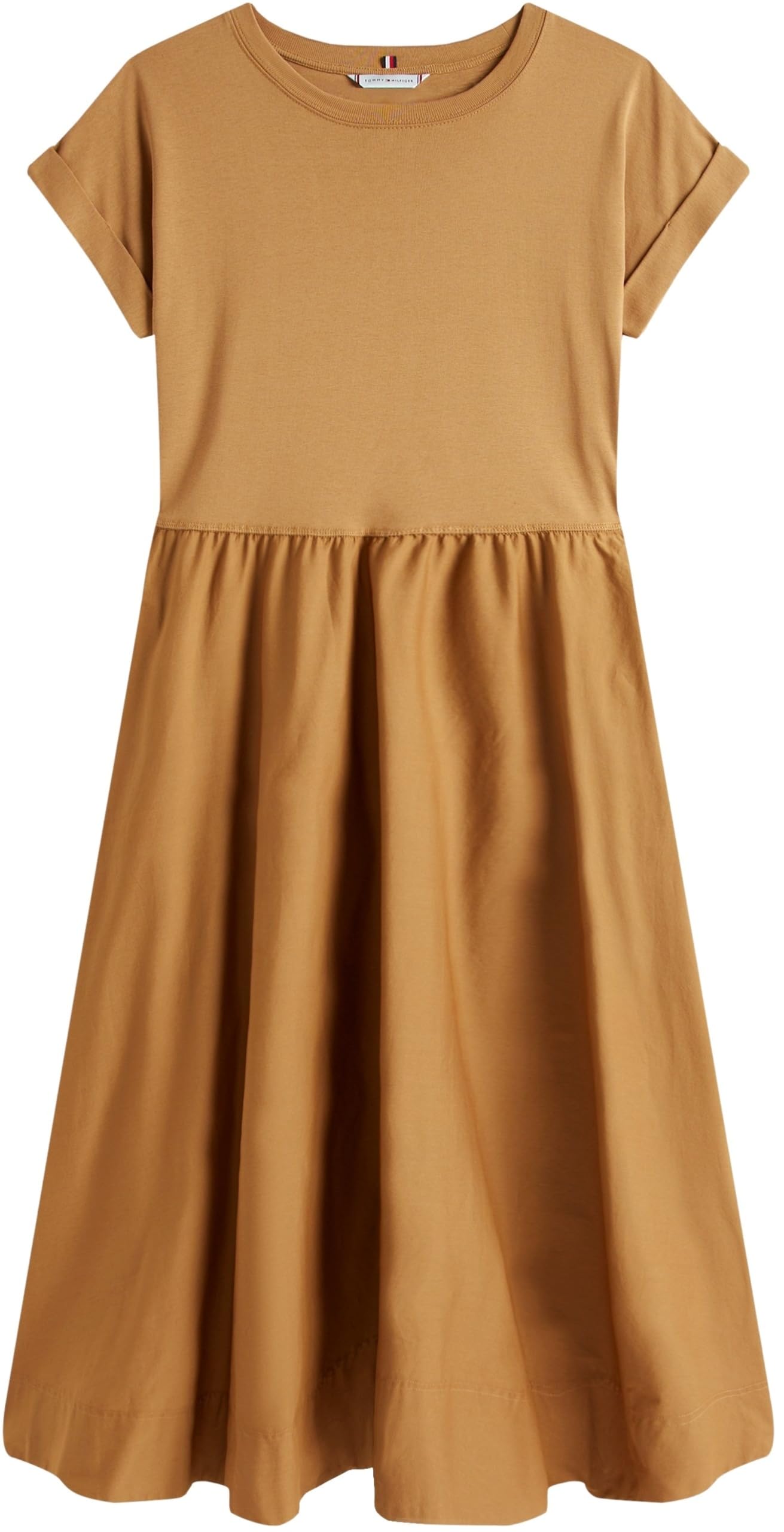 Tommy Hilfiger Damen Modern Cody Midi Mix F&f DRS Ww0ww46711 Ausgestelltes Kleid