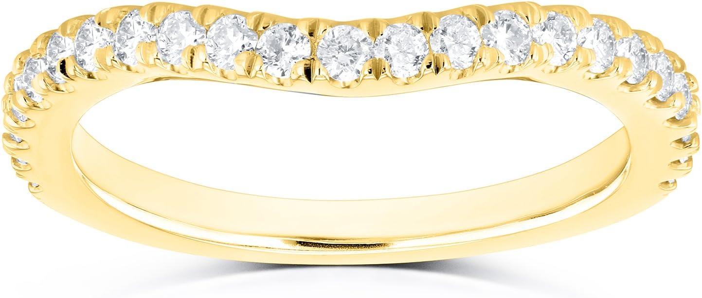 Kobelli Diamond Curved Wedding Band 1/3 CTW in 14k White Gold