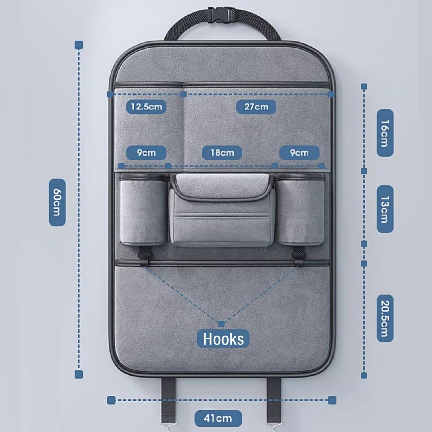 Rückenlehnen-Schutzmatte für VW EOS 2-Door 2006-2024 2025, Rückenlehnenschutz, Auto Rückenlehnenschutz Organizer Autositz Rückseite,Two Storage-Advanced Grey