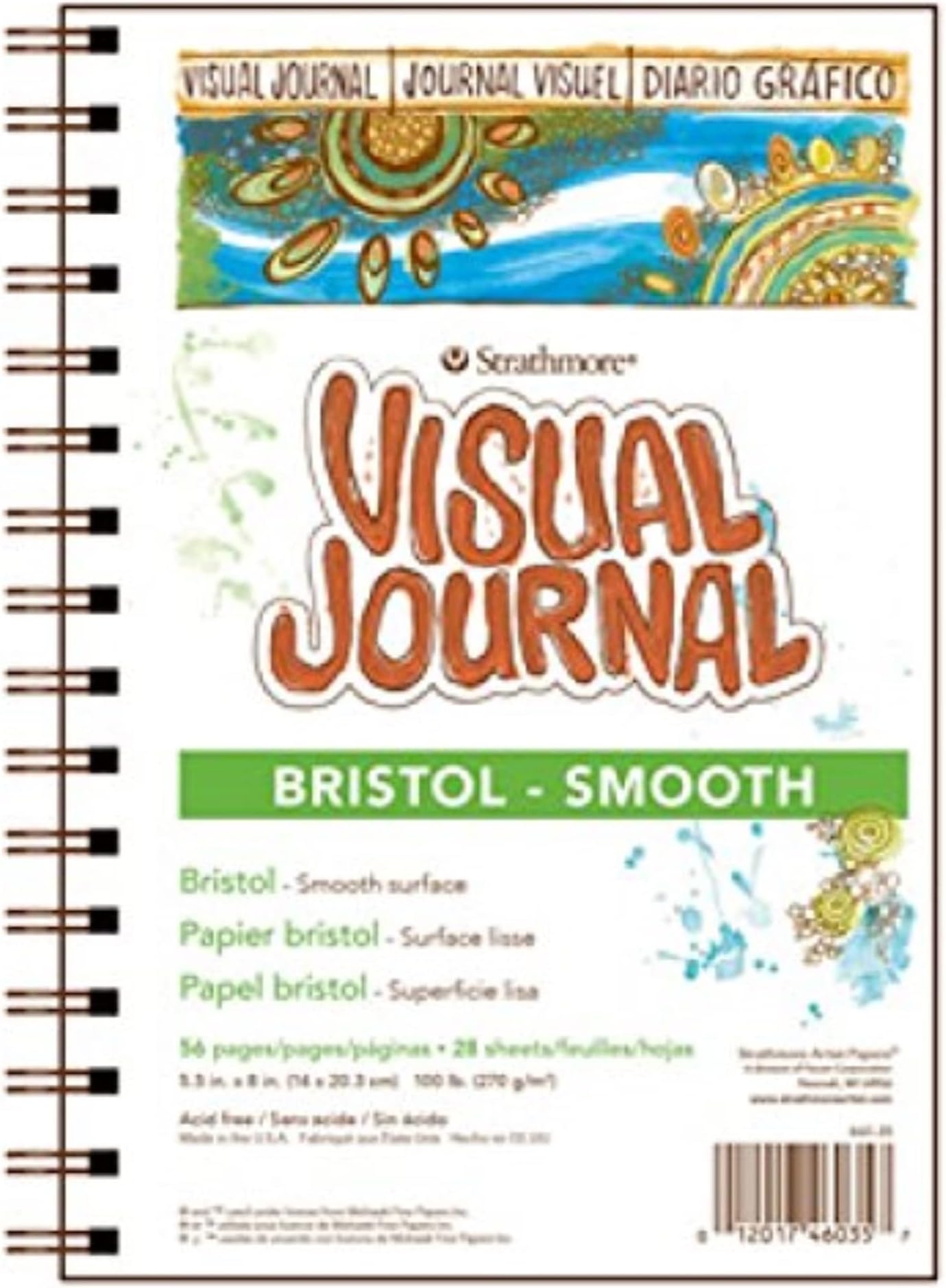 Strathmore 300 Series Smooth Visual Bristol Journal, Paper, White, 9" x 12"