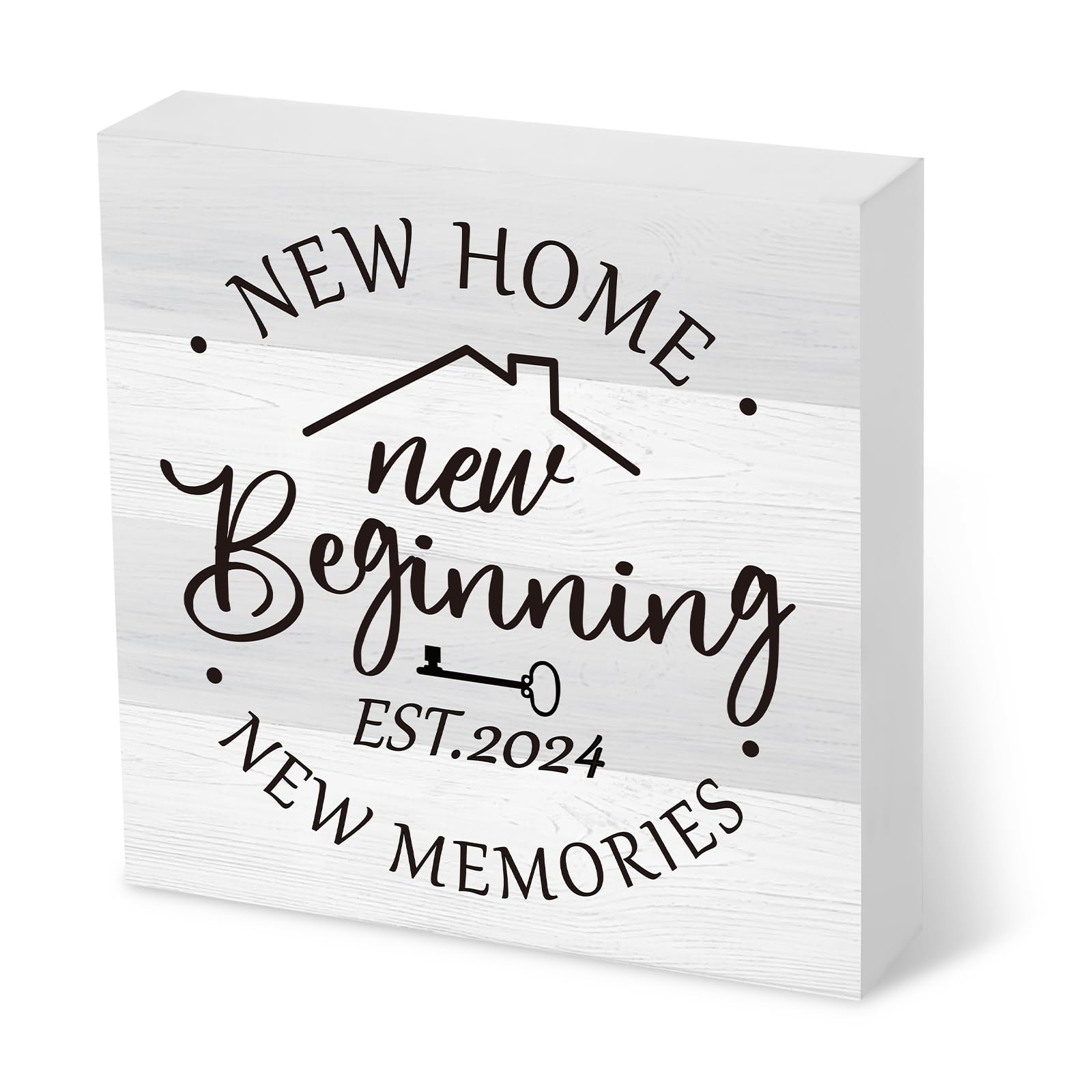 Yousoontic 2025 House Warming Gifts Wooden Box New Home Rustic Home Sweet Home Sign Farm House Decorations for Home Living Room Desk Shelf Wall New House Must Haves 5 x 5 Inch