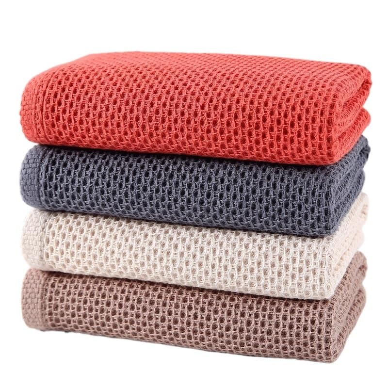 Serviette de bain en coton nid d'abeille de qualité supérieure pour adultes