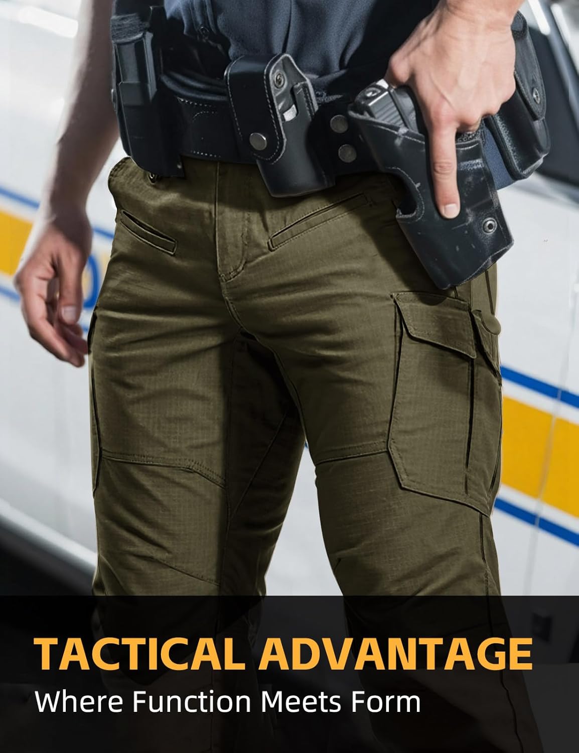 IDOGEAR Men's Flex Tactical Pants Stretch Ripstop Water Resistant Cargo Hiking Pants Lightweight EDC Urban Work Pants - Image 6