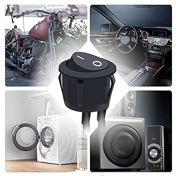 VEXUNGA Rocker Switch 12V Toggle Switch ON Off KCD1 Mini Rocker Switches 2 Pin AC 6A 250V 10A 125V SPST 2 Position Black Square (5Pcs With Leads 5Pcs Without Wires