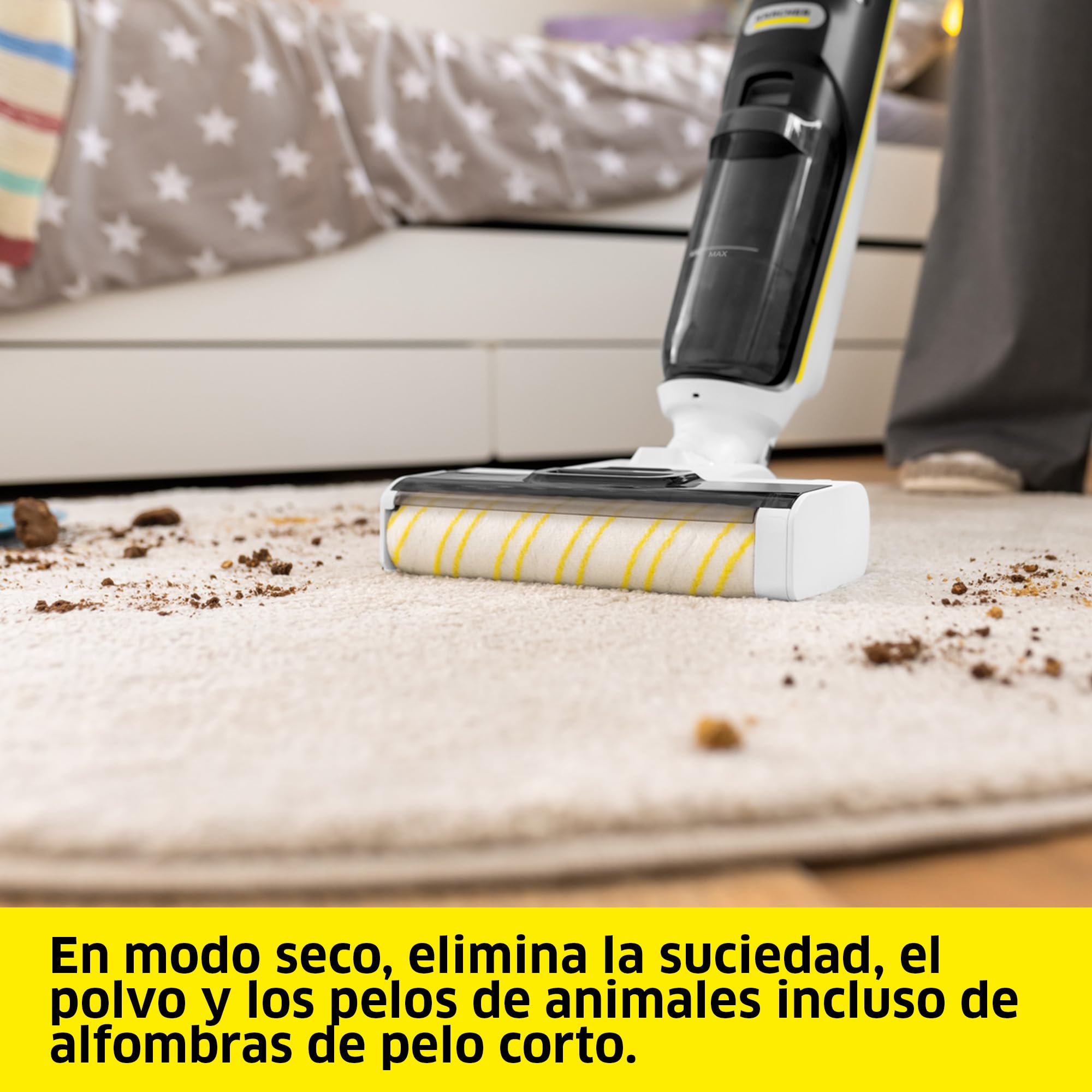KÄRCHER fregona aspiradora FCV 3, Aspirador y fregasuelos inalámbrico con 3 Modos, autonomía de la batería: Aprox. 30 min, Rendimiento de Superficie por Carga de batería: Aprox. 130 m²
