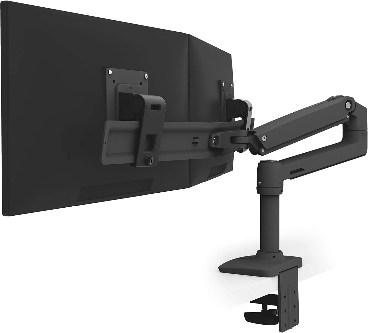 LX Dual Direct Monitor Arm, VESA Desk Mount – for 2 Monitors Up to 25 Inches, 2 to 11 lbs Each – Matte Black