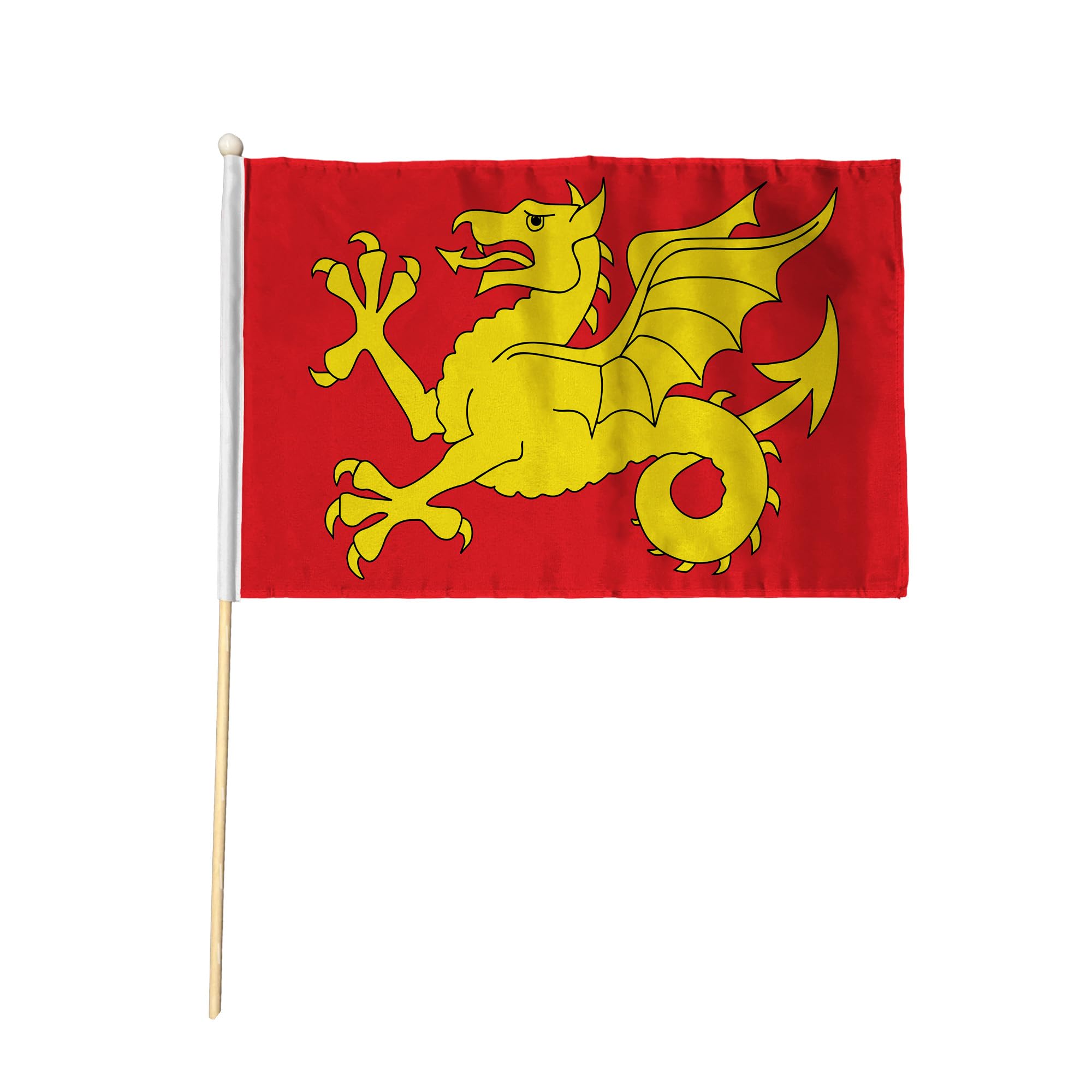 Flagtex Wessex Pack of 12 Hand Waving Flag (9x6 Inch) - Premium Wooden Stick Hand Flag 9x6 Inch Natural Wood Pole Historic Kingdom Flag Events Parades Celebrations