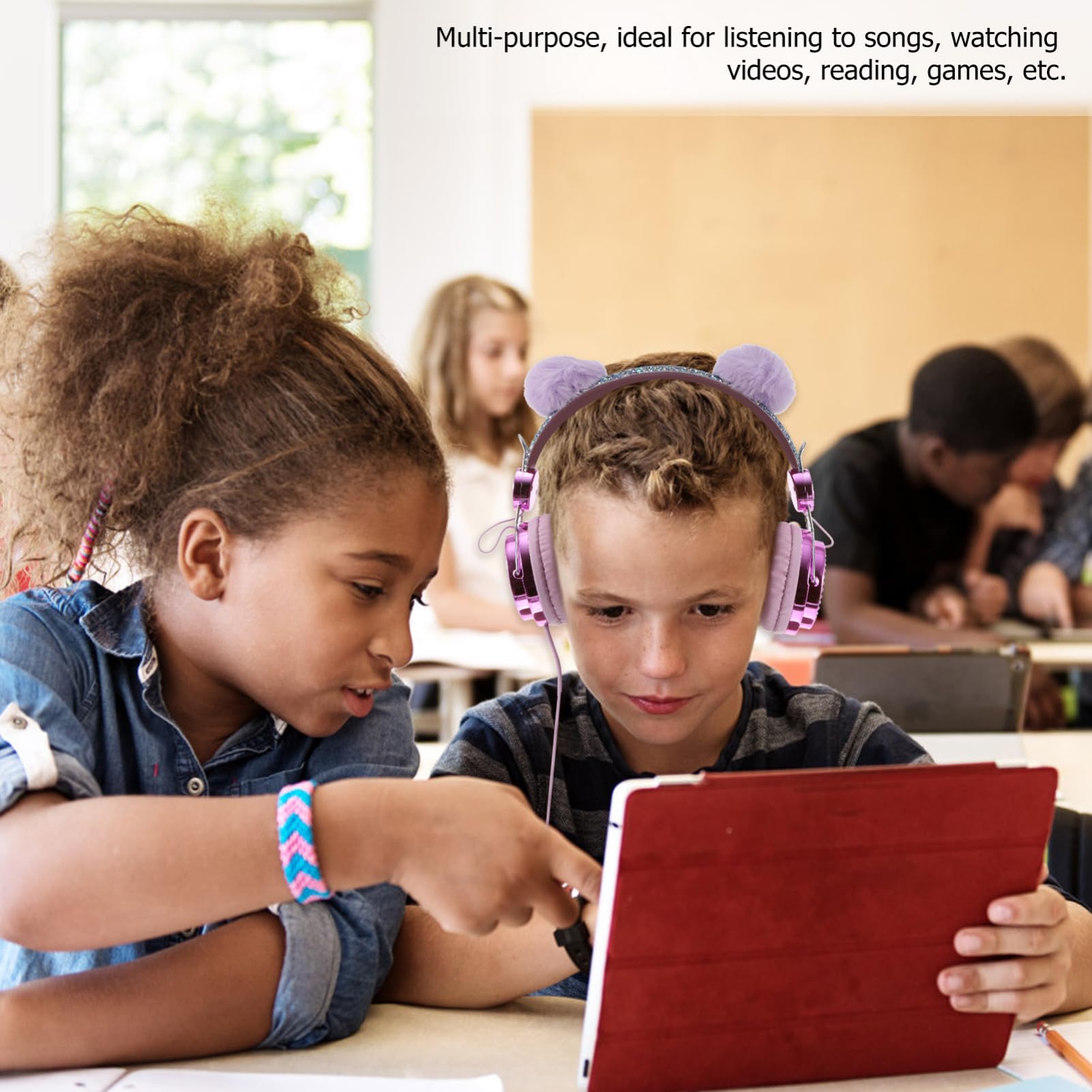 UKCOCO 2 Pièces Écouteurs Casque pour Enfants Casque Audio Filaire Casque De Lumière LED Casque Filaire avec Micro Casques De Moniteur De Casque Licorne Fille Abdos dans L'oreille