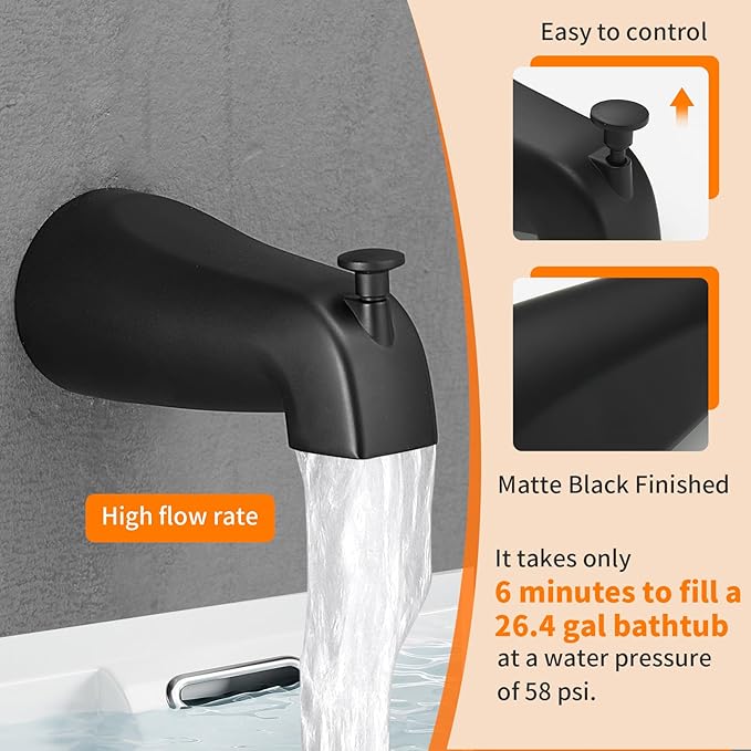 Grifería de Baño Monocomando Negro Mate con Ducha de Lluvia miniatura 6