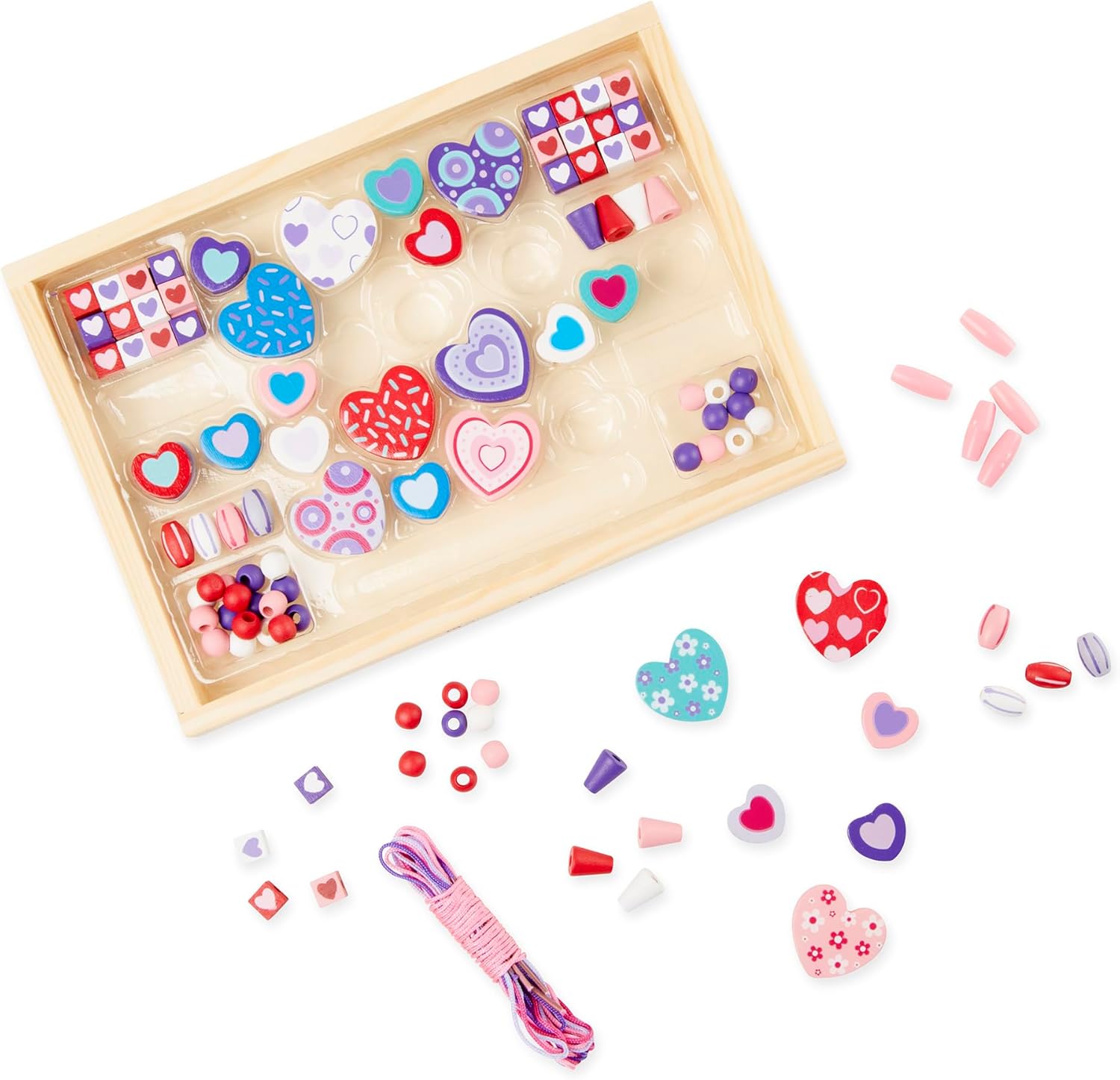 Melissa & Doug Created by Me! Heart Beads Wooden Bead Kit image 3