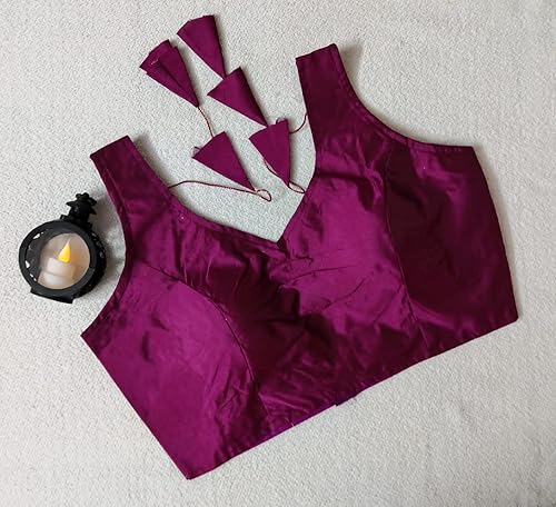 Miniatura 2 de Banarasi - Blusa de seda con cuello en V y cuello en V, sin mangas, confeccionada para mujer