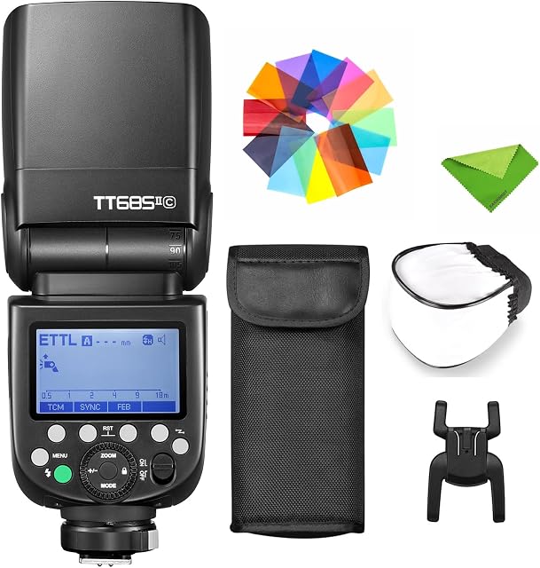GODOX TT685II-C Flash para flash de câmera Canon Speedlight E-TTL Speedlite Sincronização de alta velocidade, 2.4G Wireless X System Compatível com Canon Flash 5D Mark  6D Mark II 7D 90D 250D R5 850D