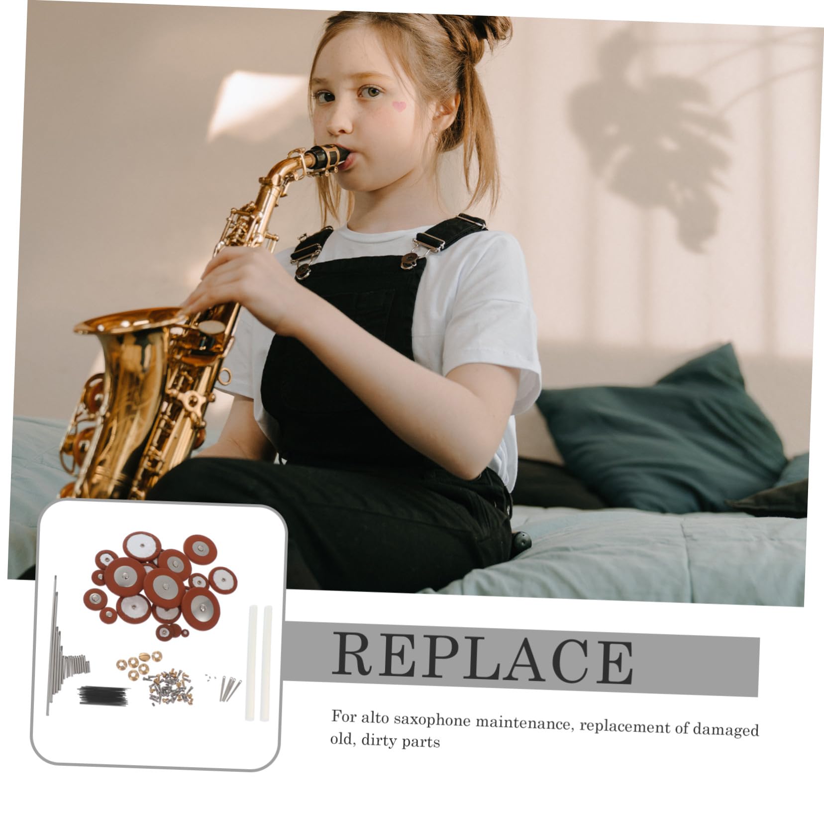 Kit de Herramientas de Reparación Mantenimiento y Sustitución de Piezas Dañadas para Saxofón Alto Color Aleatorio Tornillos Metálicos y Muelles para Músicos Profesionales