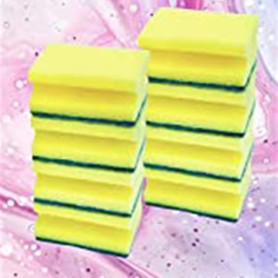 HomeSmith Handgrip Sponge Scourer High Density Foam Yellow Standard, Pack of 10