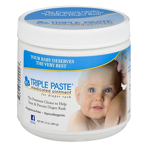 Triple Paste Ungüento medicado para la erupción del pañal - 16 oz, paquete de 2