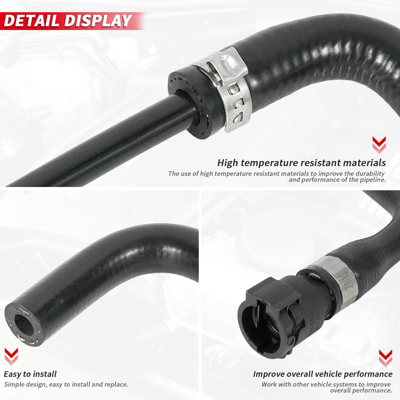 Coolant Water Vent Hose Radiator to Reservoir Tank