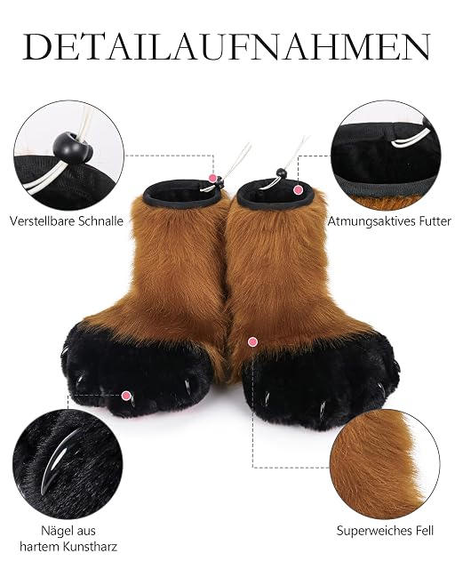 Foto 4 de 6 de ZFKJERS Juego de accesorios para disfraz de gato de animales para cosplay, marrón, Talla única