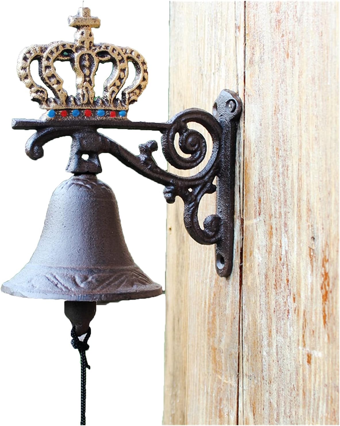 Cast Iron Garden Retro Doorbell Cast Iron Door Bell Hanging Garden Bell Indoor, Retro Crown Molding, Wall Ornaments Garden