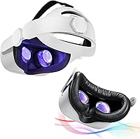 Vista 1 de Saqico Head Strap & Face Pad & Face Cover Cushion Replacement for Oculus Quest 2