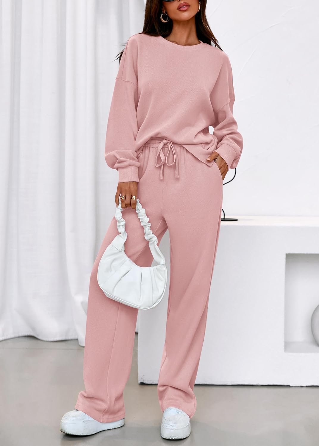 KIRUNDO Spring Fall Sweatsuits Women 2 Piece Outfit Lounge Sets 2026 Matching Airport Travel Sweatshirt Sweatpants Tracksuit - Image 5