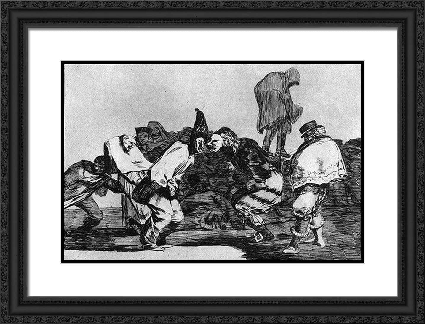 ArtDirect Goya, Francisco 24x19 Gold Ornate Framed Art Print with Double Matting Titled: Absurdity of Carnival
