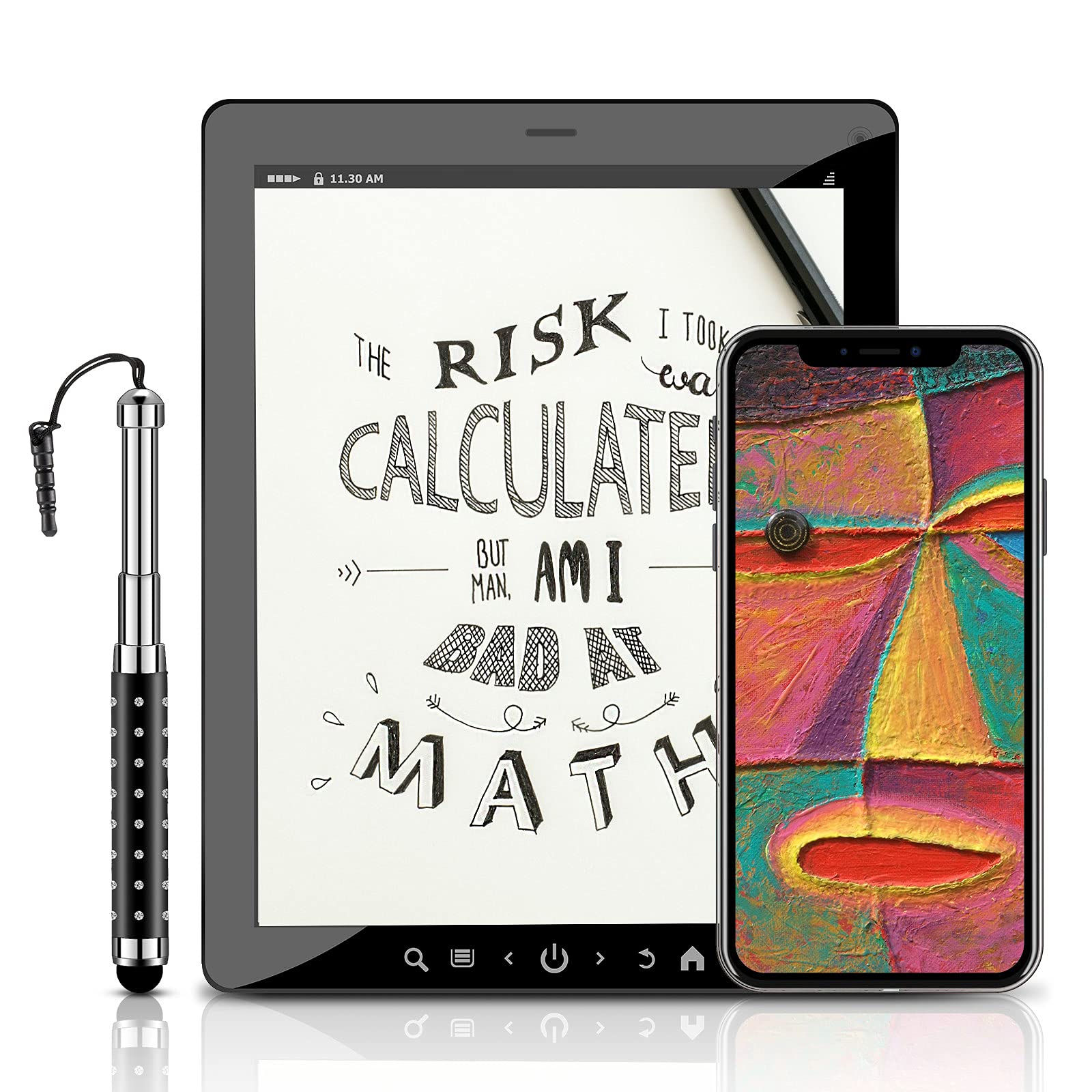 Weewooday 5 Stylets pour Écran Tactile Stylet Tactile capacitif Rétractables Stylo Capacitif Universel pour la Plupart des Appareils Intelligents, Téléphones