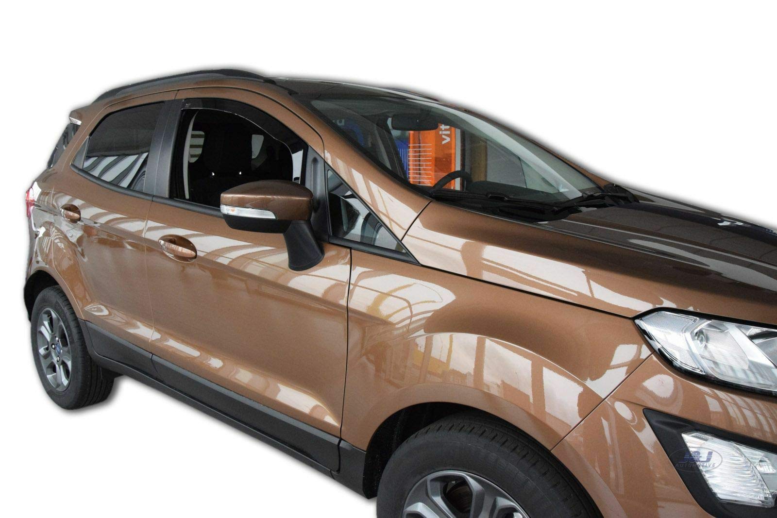 J&J AUTOMOTIVE Deflettori d'Aria per Ford Ecosport 2013-2022, Set da 2 Pezzi, Nero Fumé Oscurato Heko