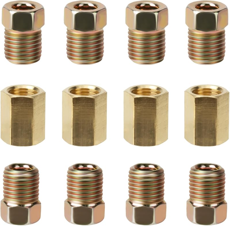 Kit de conexões para linha de freio 3/16" ecocstm em latão 3/8-24 – 12 peças