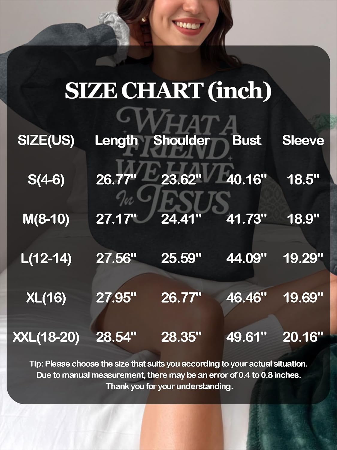 QLIPIN Christian Sweatshirts Women Jesus Sweatshirt: Religious Faith Shirts Bible Verse Inspirational Long Sleeve Top - Image 5