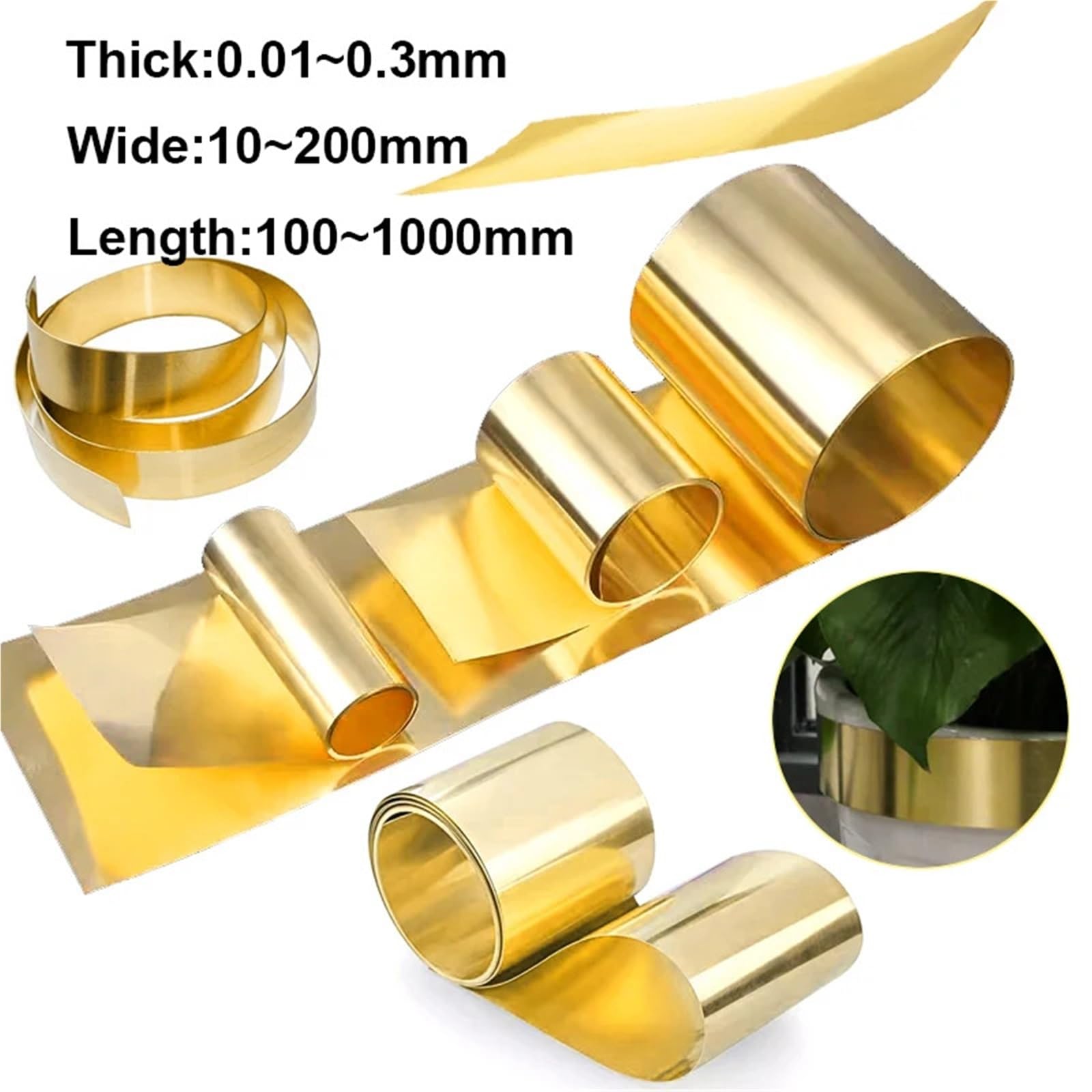 Cienka taśma z mosiądzu Grubość rolki blachy mosiężnej 0,01-0,3 mm Szerokość 10-200 Długość 100-1000(0.3x200x1000mm)