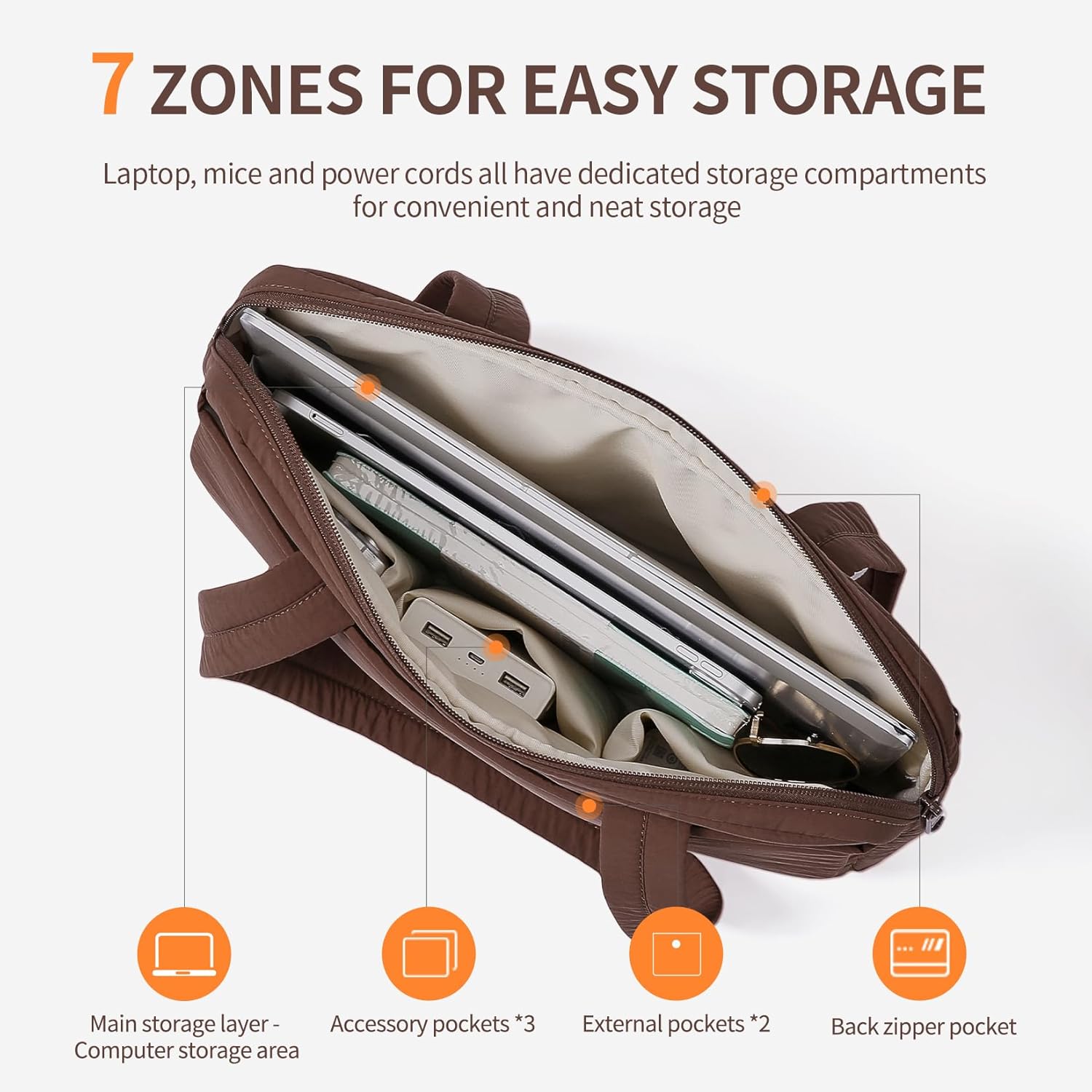 aji Laptop Tote Bag for Women, 14Inch & 16 Inch Laptop Tote Bag with Luggage Trolley Strap for Work/Travel/College/Daily - Image 4