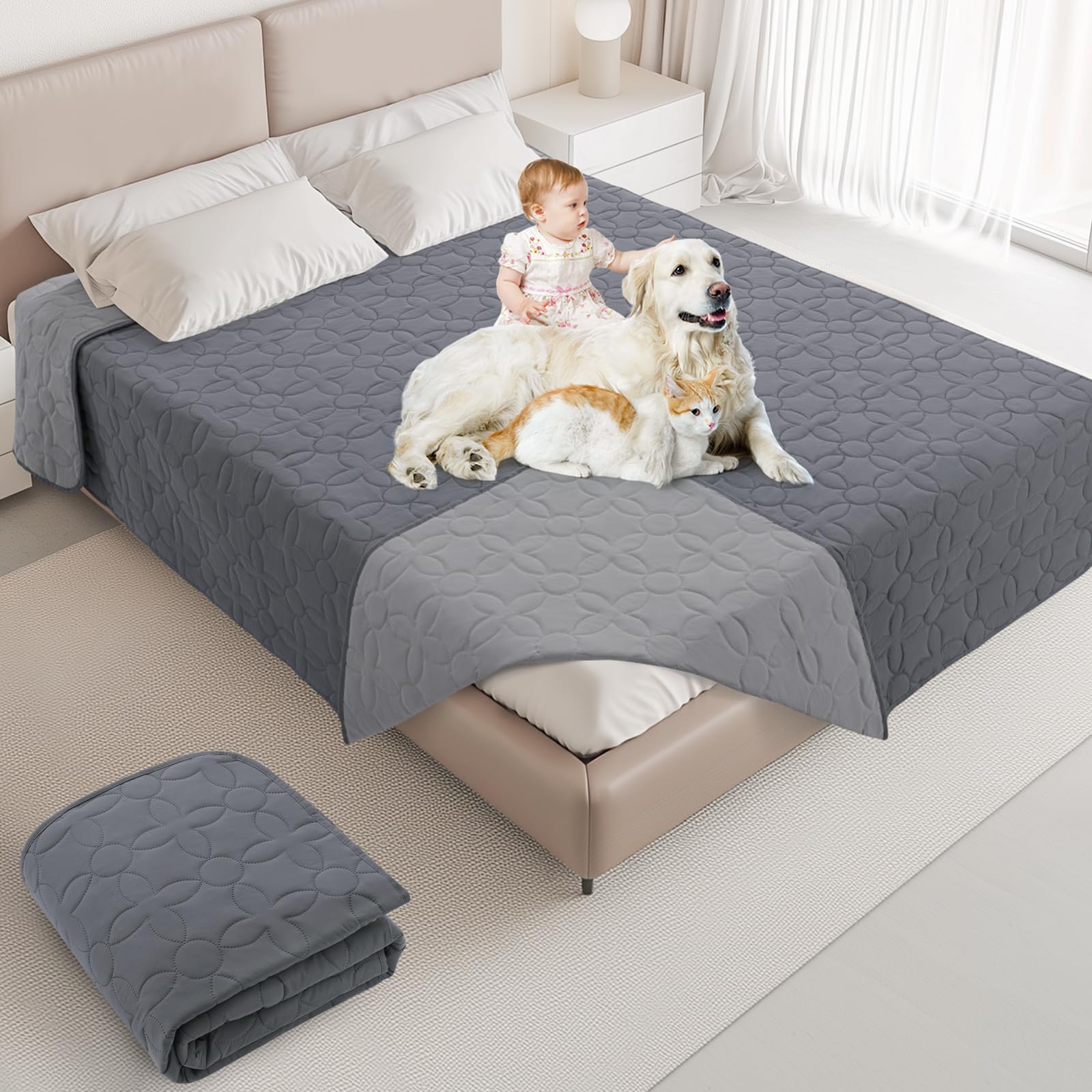 PICK FOR LIFE wasserdichte Hundedecke, beidseitig verwendbare Haustierdecke als Schutz für Sofa, Bett und Auto – waschbare Hundematte für große und kleine Hunde sowie Katzen