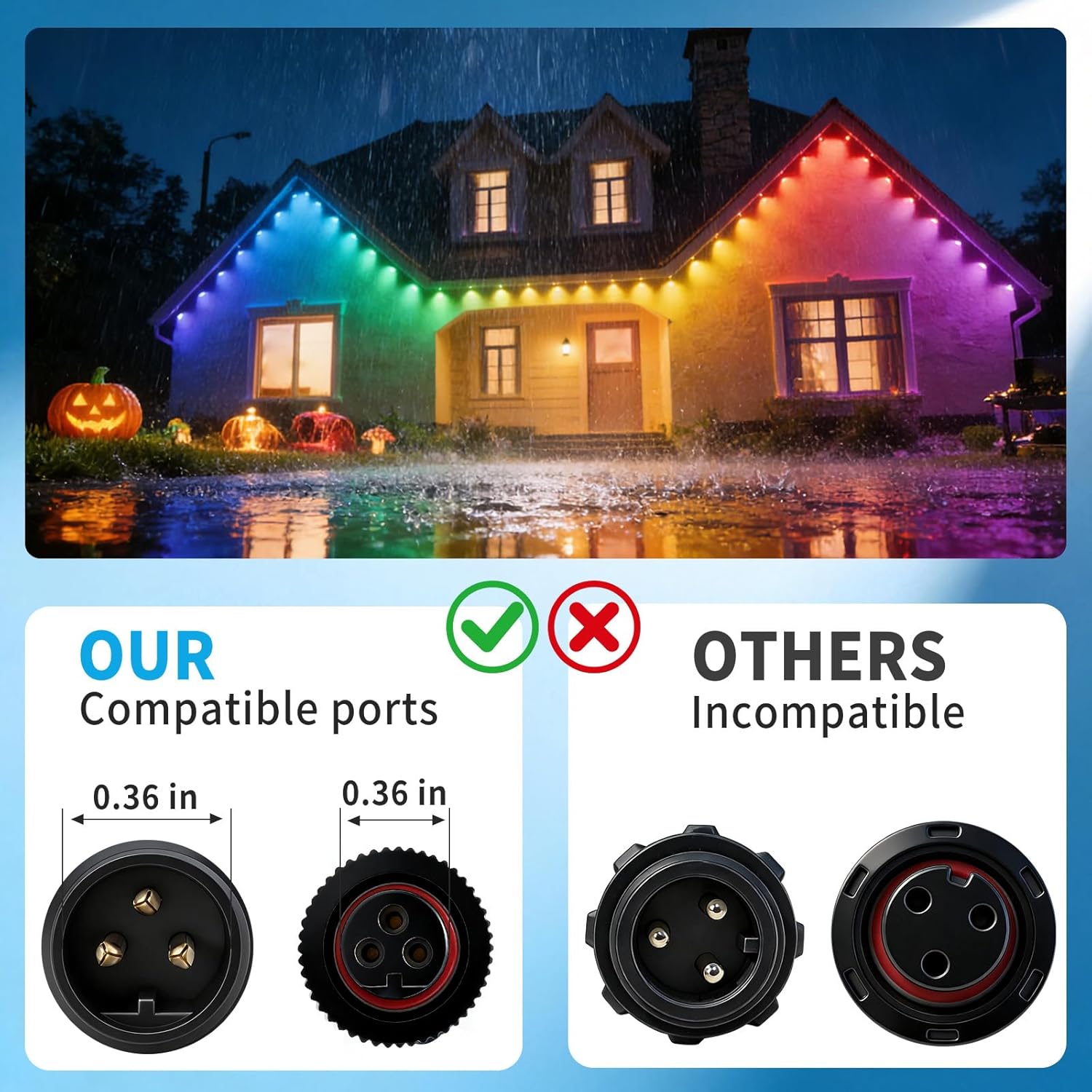 Signal Booster Driver Module for Govee Permanent Outdoor Lights Pro Compatible with H706A/H706B/H706C, IP68 Waterproof, 200ft Extension, Plug-and-Play for Outdoor Holiday/Garden Lighting (Black)