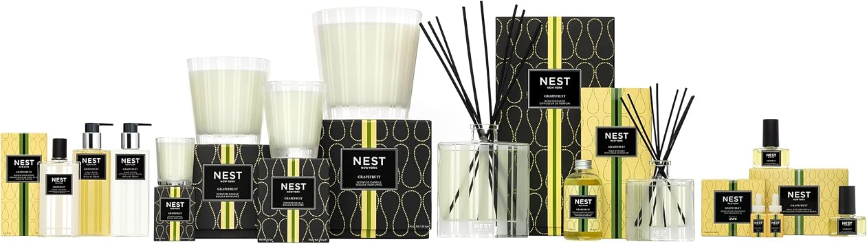 مجموعة موزع الروائح NEST New York Wall، بنكهة الجريب فروت - تتضمن وحدة موزع روائح واحدة + عبوة إعادة تعبئة واحدة - رائحة مستمرة تصل إلى 30 يومًا - خالية من القسوة، نباتية - صُنعت في الولايات المتحدة الأمريكية