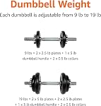 Amazon Basics Adjustable Dumbbell Hand Weight Set, 17.2 Kilograms, Black