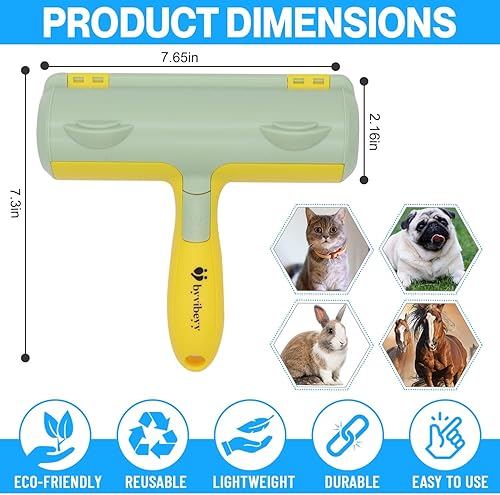 Miniatura 2 de Herramienta reutilizable para eliminar pelos de mascotas, rodillo de pelusa, raspador portátil para limpiar la piel de gatos y perros y pelusa de