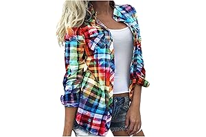 Women's Gradient Plaid Shirt