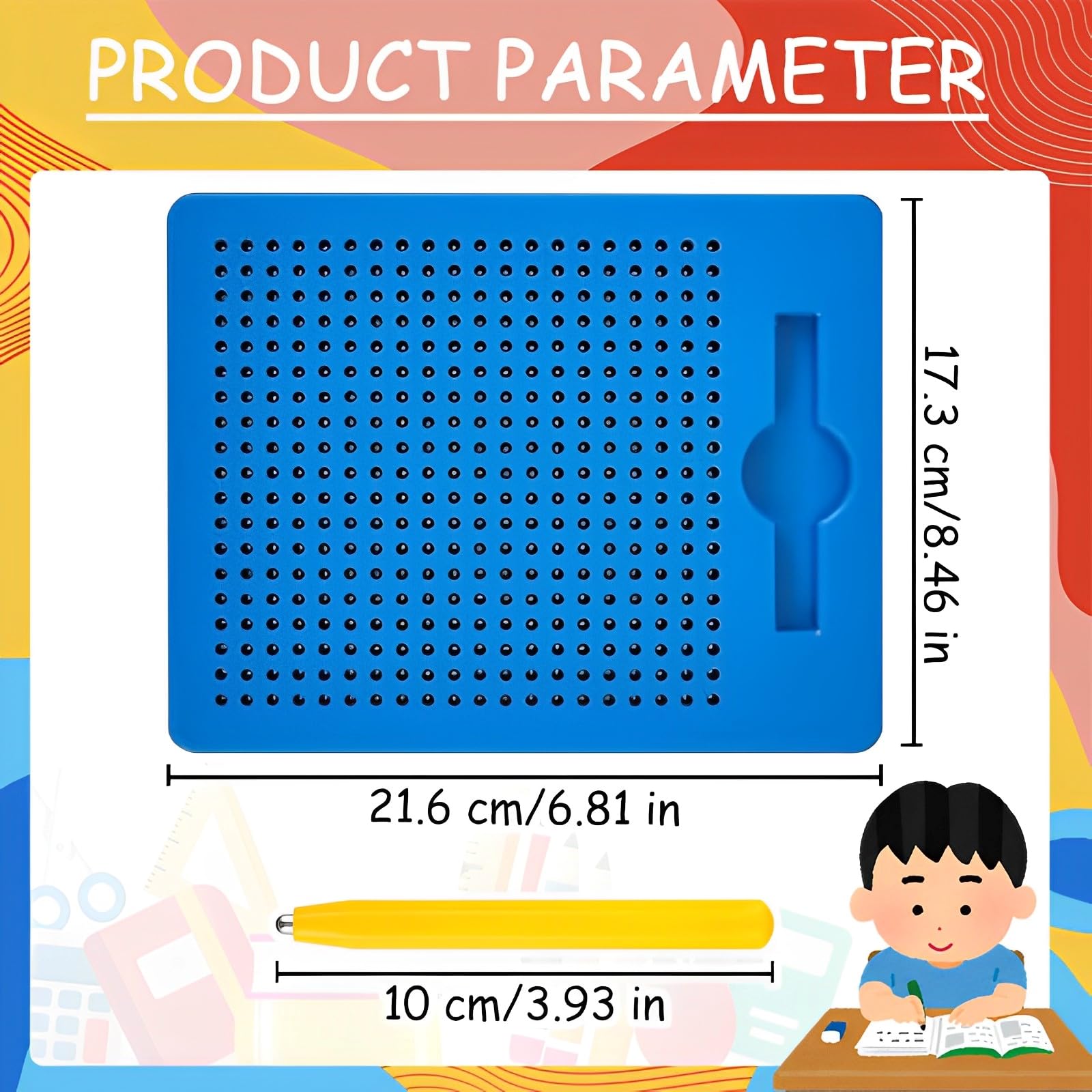 Kinder Magnetische Zeichentafel - 2 Stück, Mit Stahlkugeln & Magnetstift, 21,5x17,5 Cm (pädagogisches Spielzeug Ab 3 Jahre)
