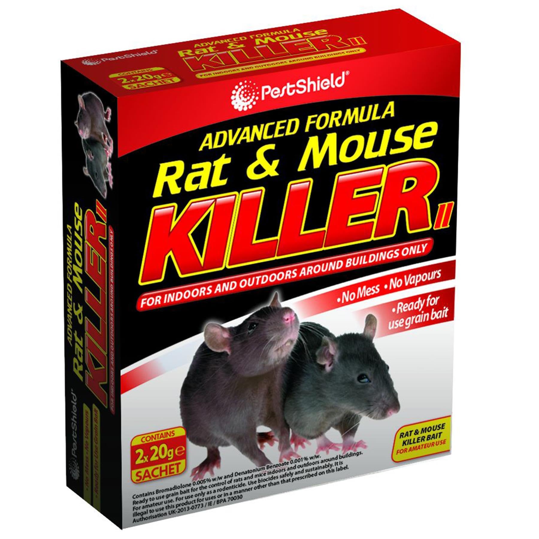 White Pest Shield Rat & Mouse Killer Advanced Formula 2X20g