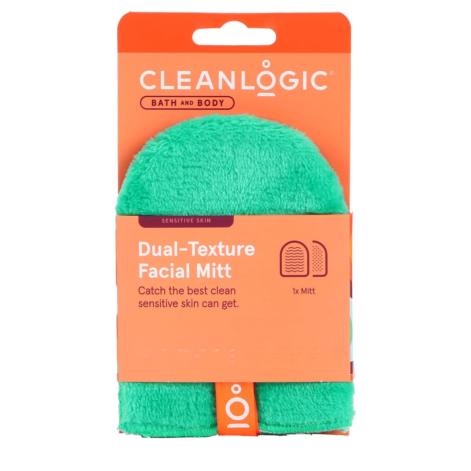 CleanLogic Dual Texture Facial Mitt, 1 Each (Pack Of 6)