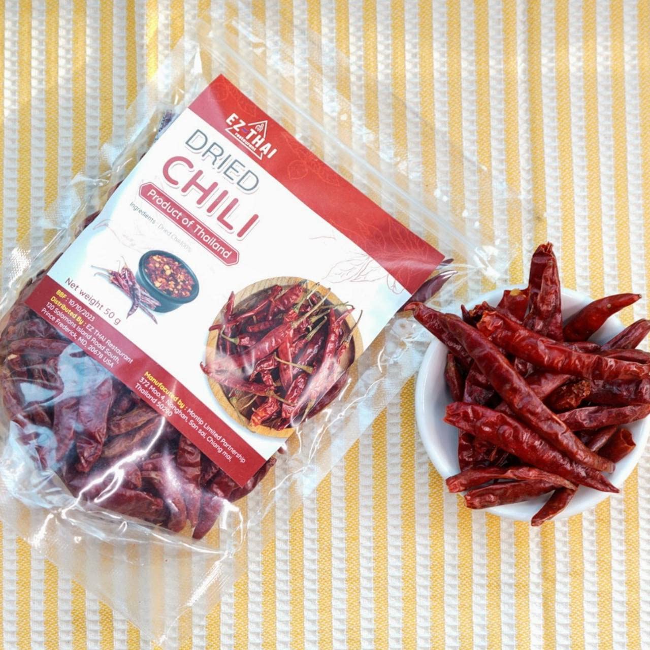 Amazon.com : Thai Dried Red Chili Peppers 1.76 oz (50grams) - Hot ...