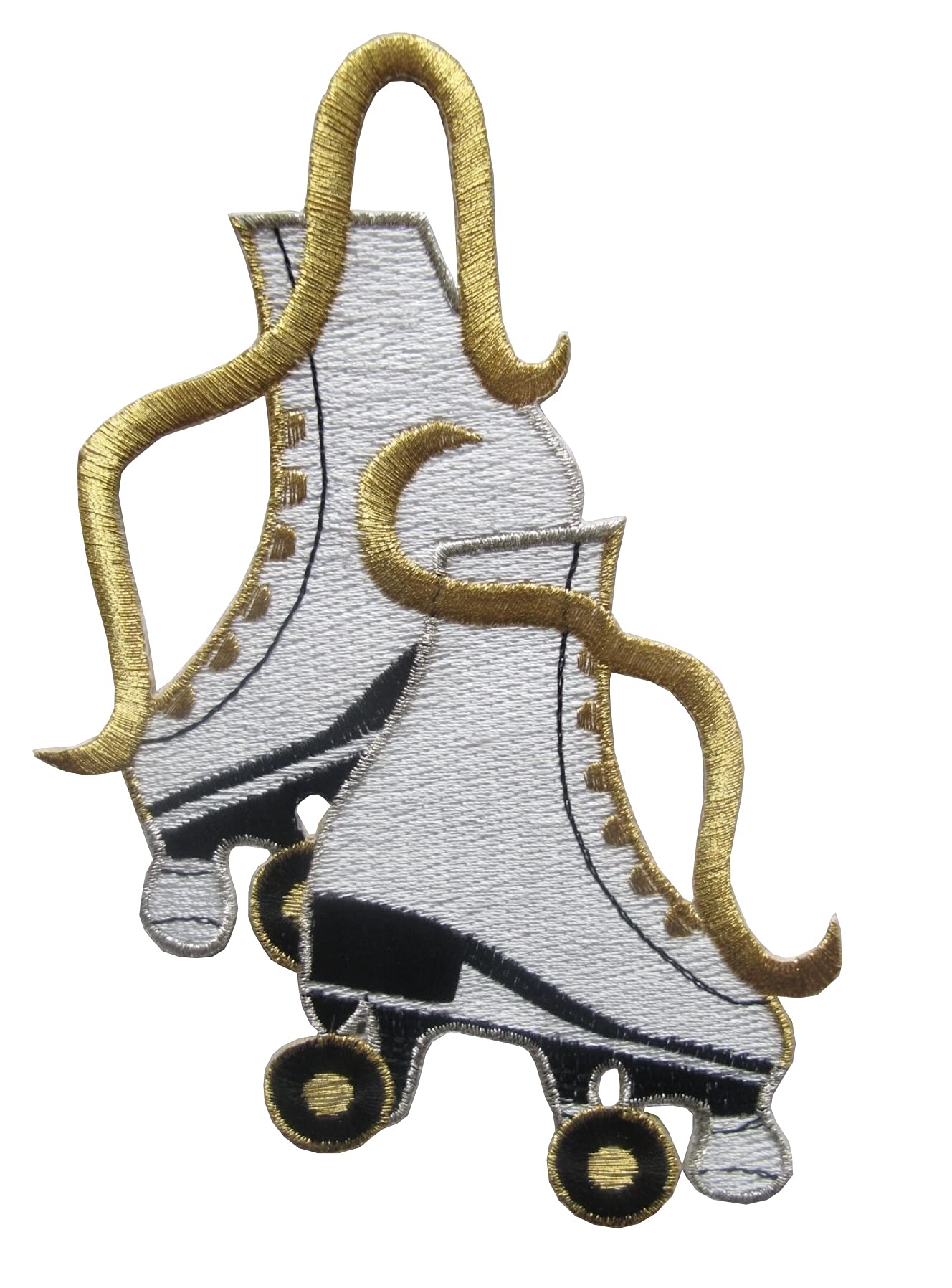 #E03389 Roller-Skating Shoes Embroidery Iron On Applique Patch-4" by 5.25"