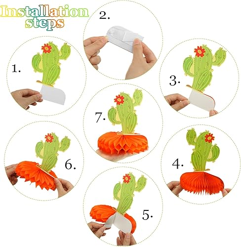 Miniatura 3 de Oudain 12 piezas de decoración de fiesta para fiestas, 3 piezas de 108 x 54 pulgadas, mantel de plástico Cinco de Mayo con 9 piezas de nido de abeja