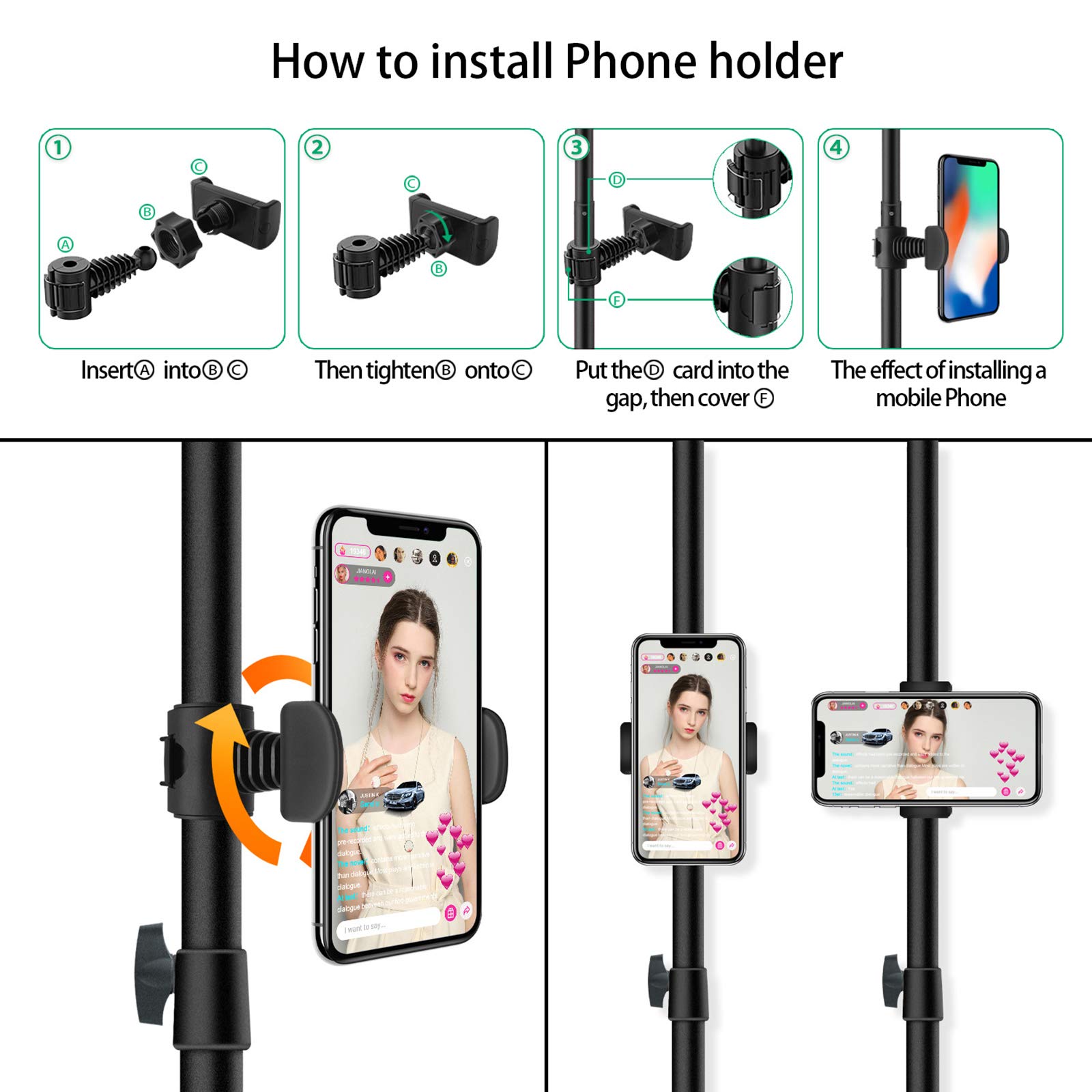10" Ring Light, Luce per Selfie con 3 modalità & Luminosità di 10 Livelli, con Telecomando Wireless, Dimmerabile Selfie Light per Youtube Trucco Fotografia Tiktok