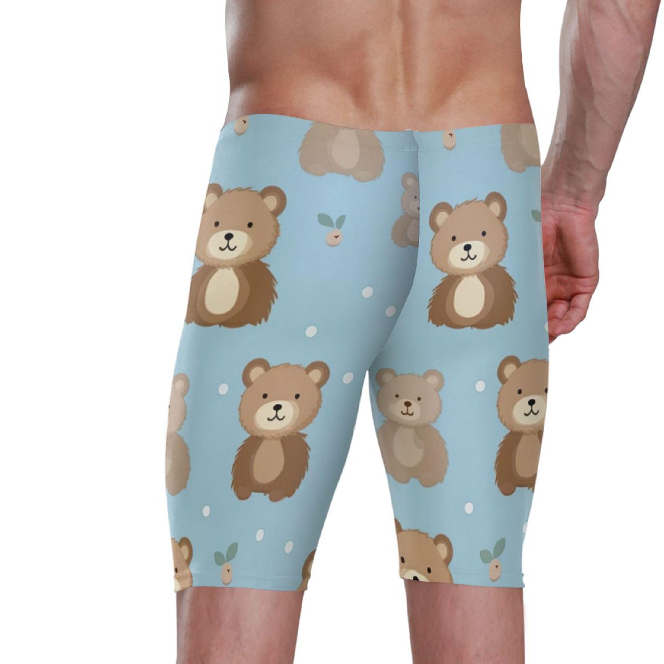 Cute Bear Animal Swim Jammers Swimsuit for Men XXL B0400765