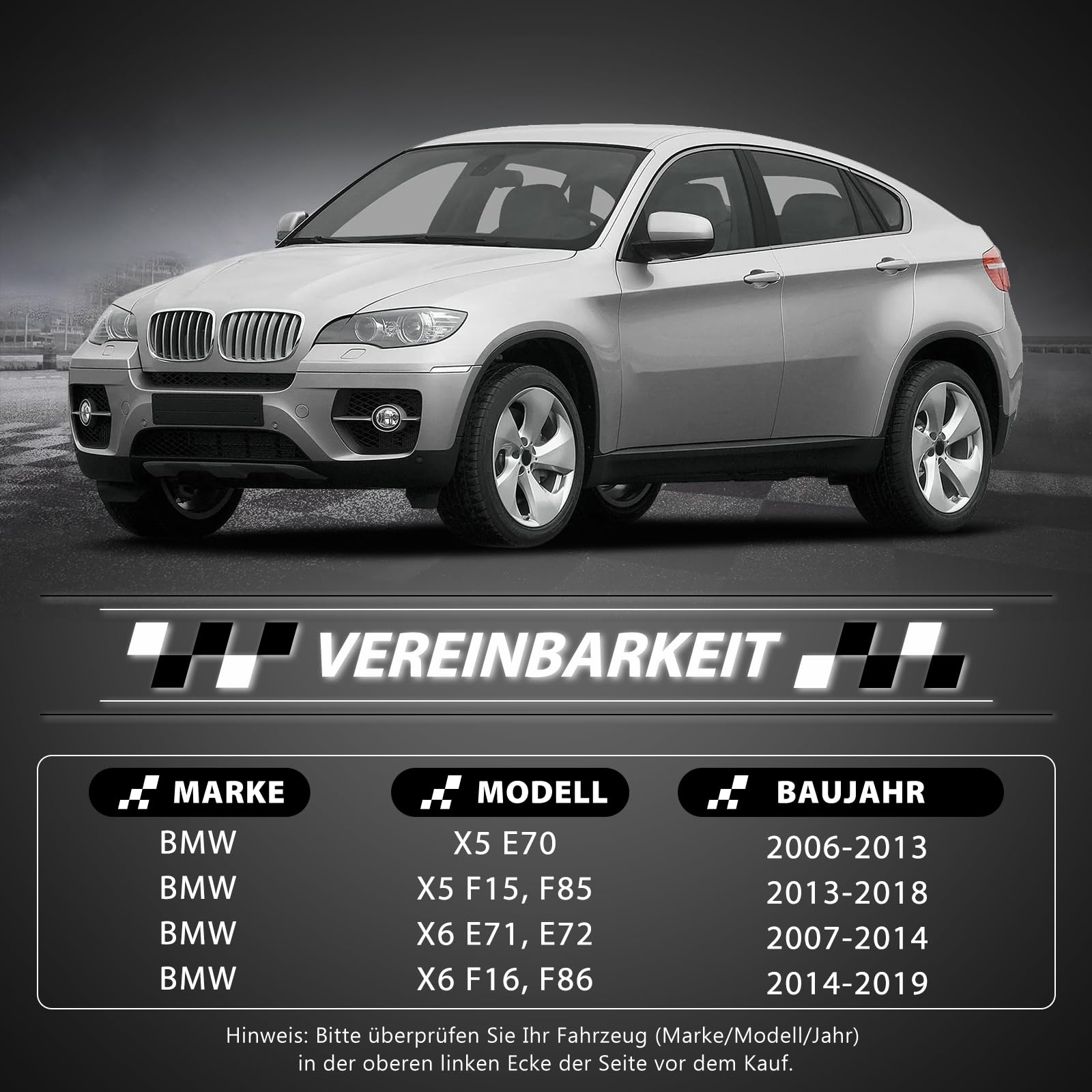 Federungsbausatz – 2-TLG Vorderer Unterer Querlenker, kompatibel mit 2006-2018 BMW X5 2007-2019 X6