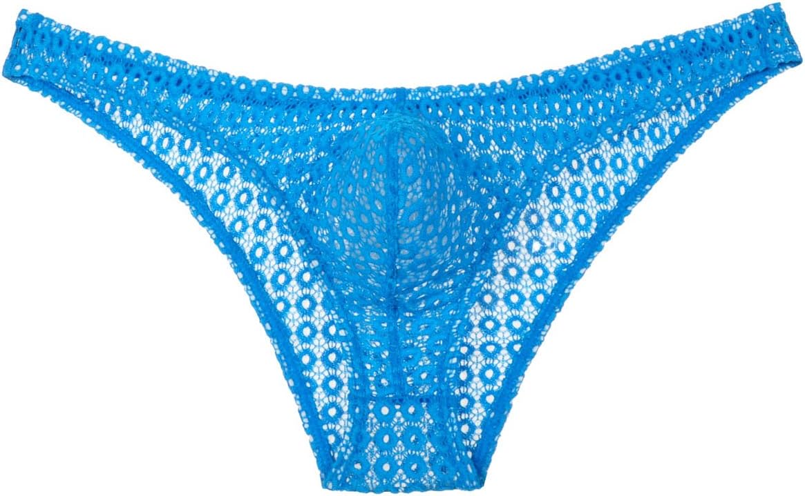Mens Lace Bikini Briefs Underwear Sissy Cheeky See-through Tangas